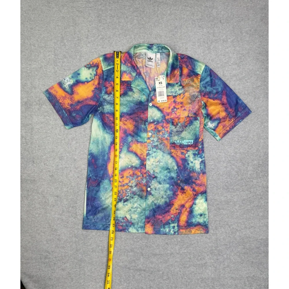 NWT Adidas Originals Allover Print Mesh Shirt Multicolor Galaxy Print Mens XS